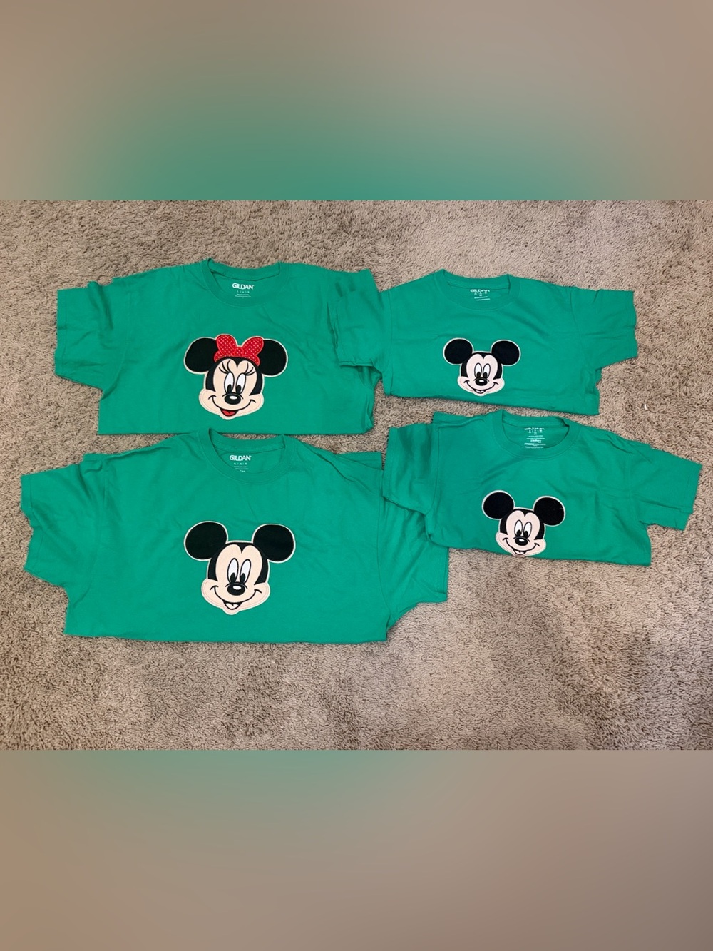 Green Mickey & Minnie Matching Family Tees